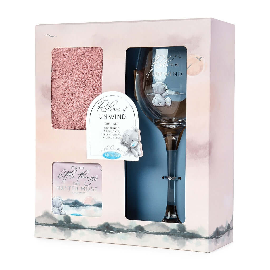 Me To You - Wineglass, Socks and Tealight Giftset The Imagination Shop