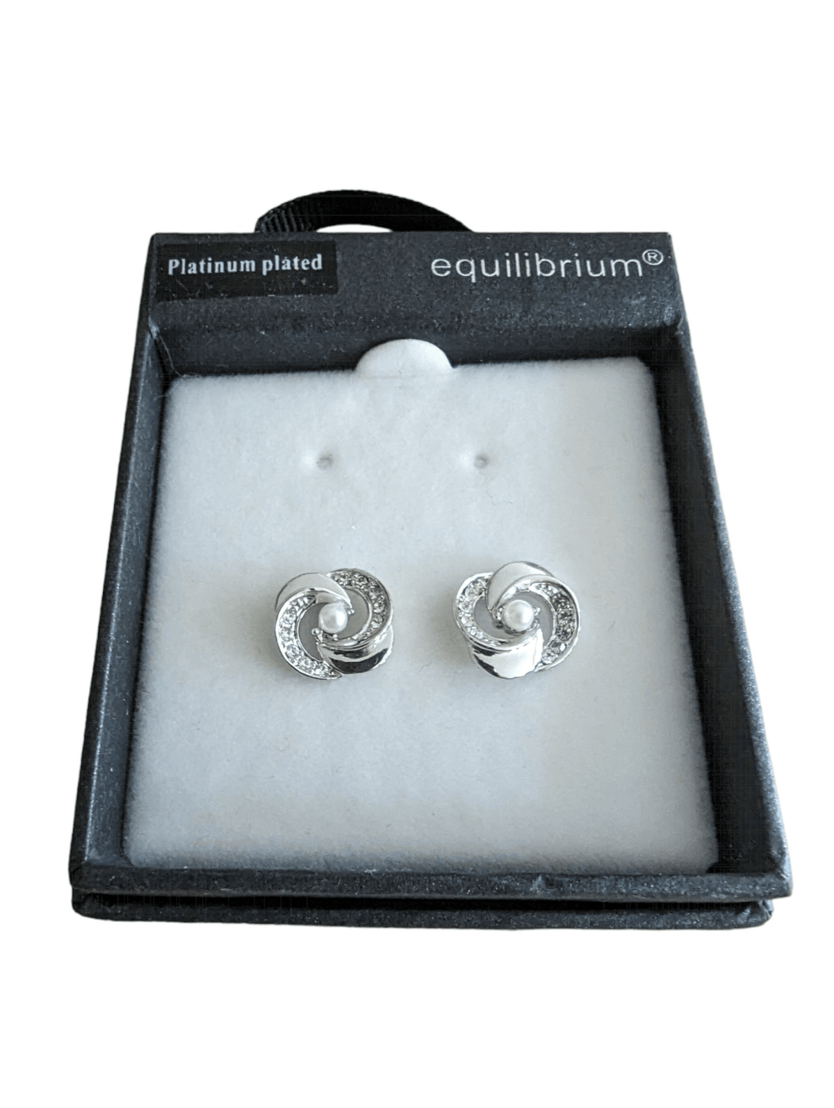Equilibrium Jewellery - Twisted crystal and pear stud earrings The Imagination Shop