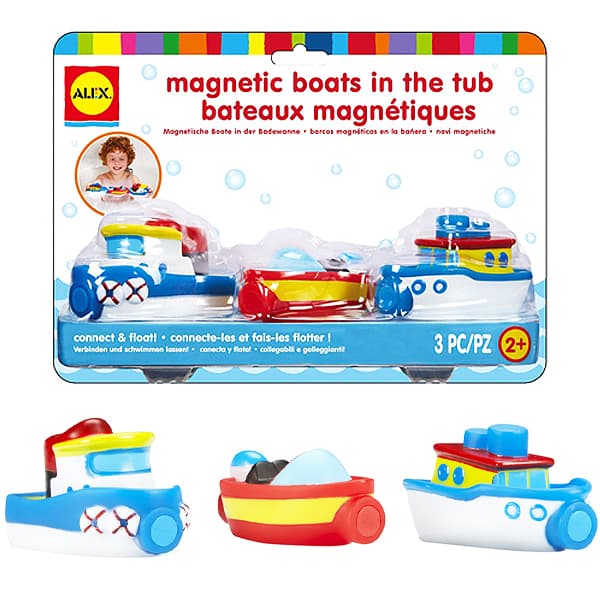 Pack of 3 Rub-A-Dub Magnetic Bath Boats for Toddlers Ages 2 and Up Curious Minds