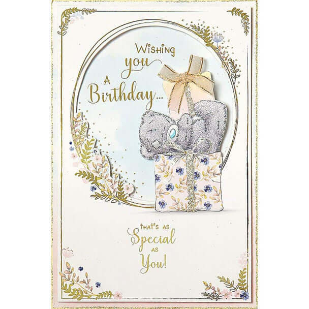 Me To You - Birthday Bear With Presents (Wishing you a birthday... that's as special as you) Carte Blanche