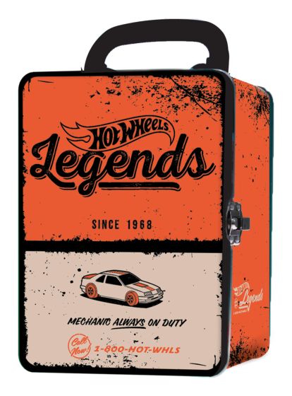 Vintage Hot Wheels Tin Car Storage Case Orange - The Imagination Shop