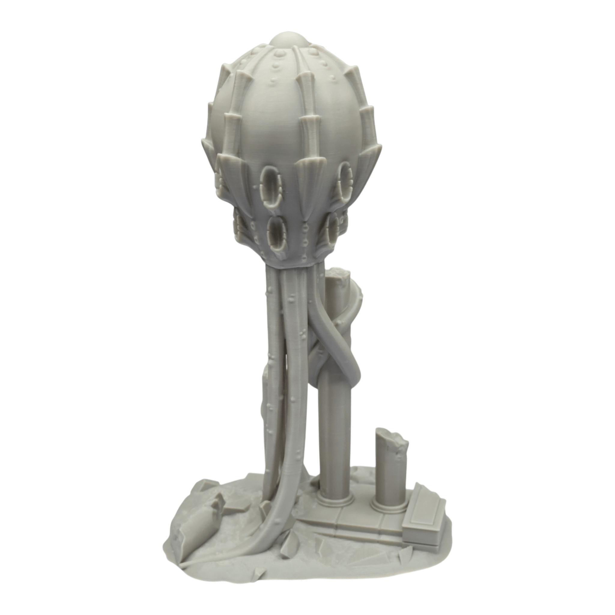 Alien worlds terrain for Wargaming featuring a unique alien structure with tentacles and a spherical top.