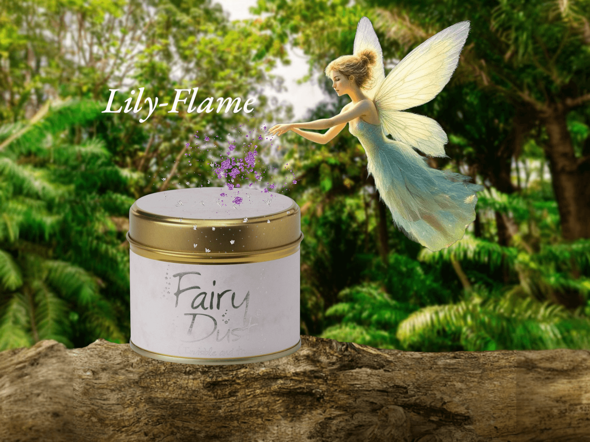 A picture of a lily Flame candle