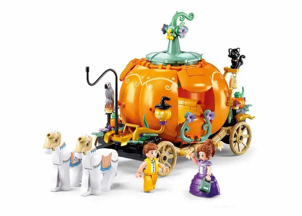 🎃 Sluban Girl's Dream Pumpkin Carriage: Build a Magical 320-Piece Cinderella Fantasy!