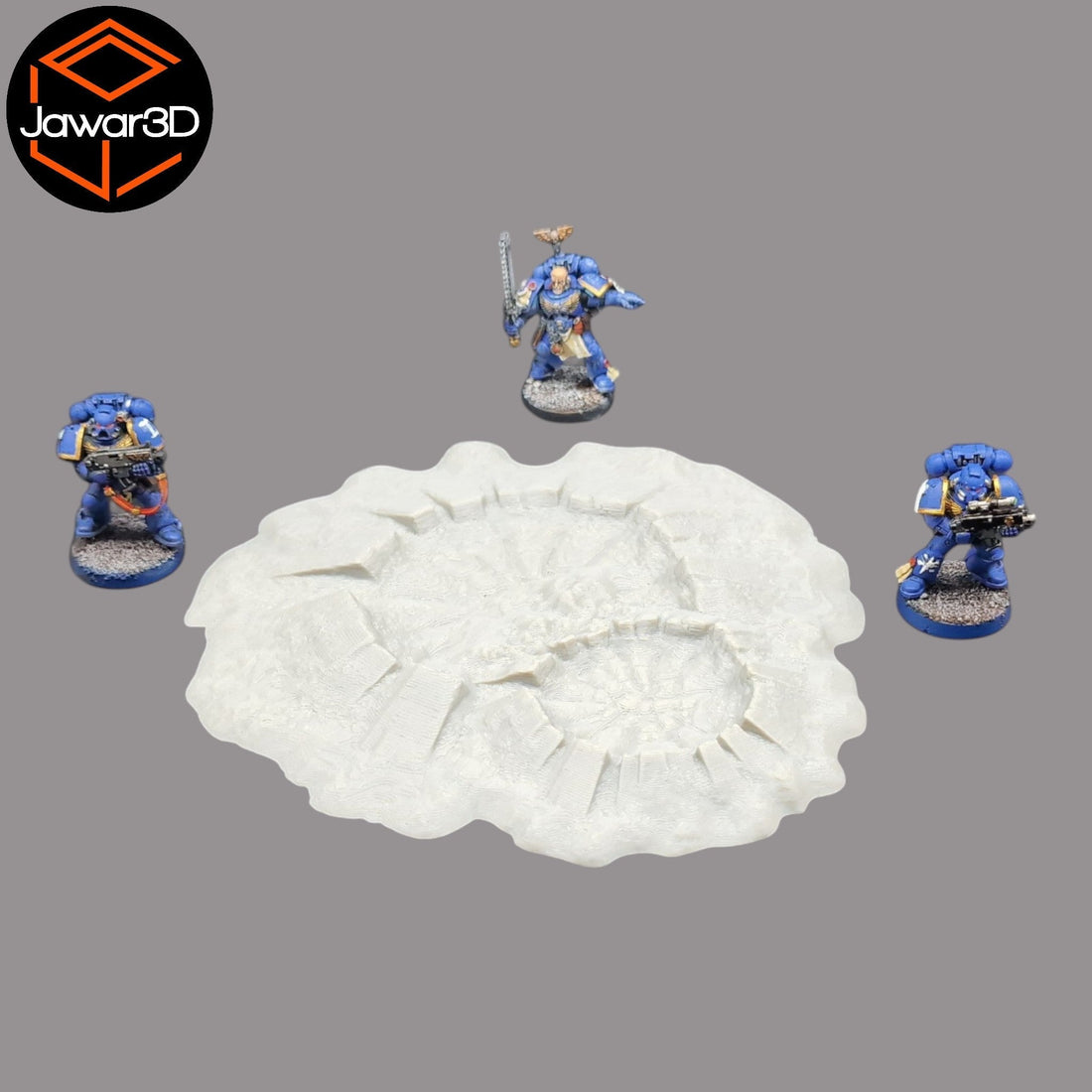 Moon and Lunar Terrain for Wargaming: Building Battlefields, featuring miniatures on a lunar terrain base.
