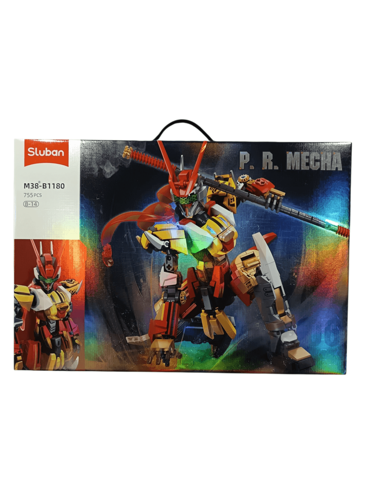 Sluban P.R. MECHA Robot box with vibrant colors, showcasing 755 pieces of robot engineering.