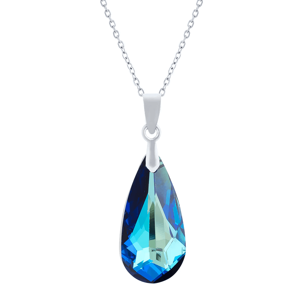 a picture of a blue crystal necklace