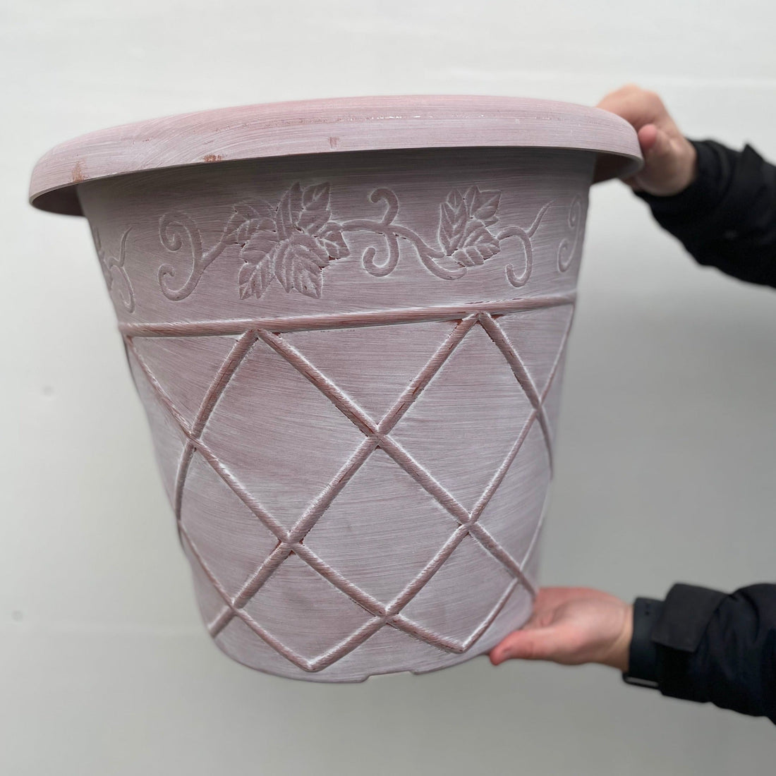 Shabby Chic Washed Planter Pink vintage garden container