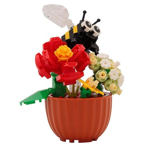 MiniBricks Flowers and Bee Building Brick Set with 237 pieces
