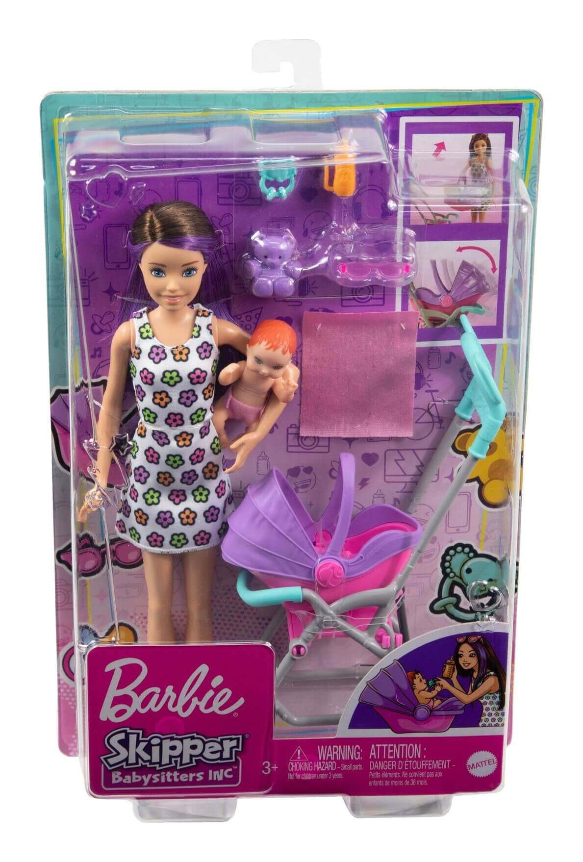 👶 Barbie Skipper Babysitters Inc: Stroller Bounces as You Push!
