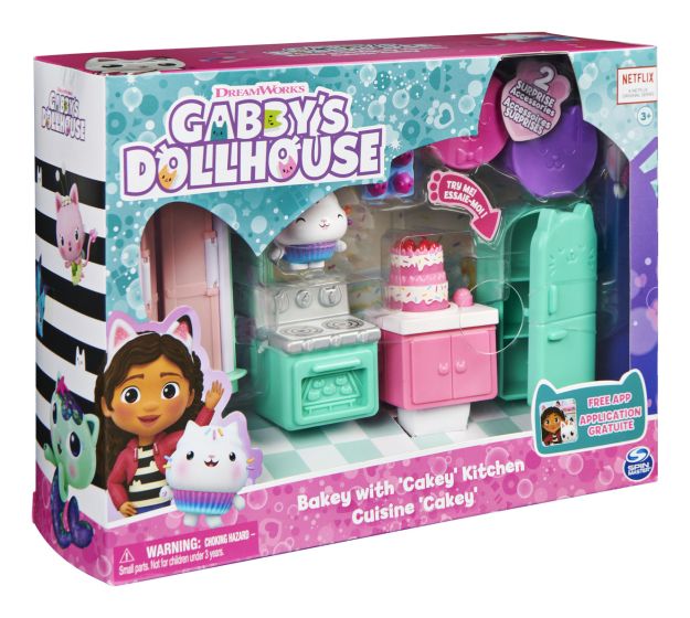 Gabby's Dollhouse Bakey With Cakey Kitchen playset with spinning cake feature