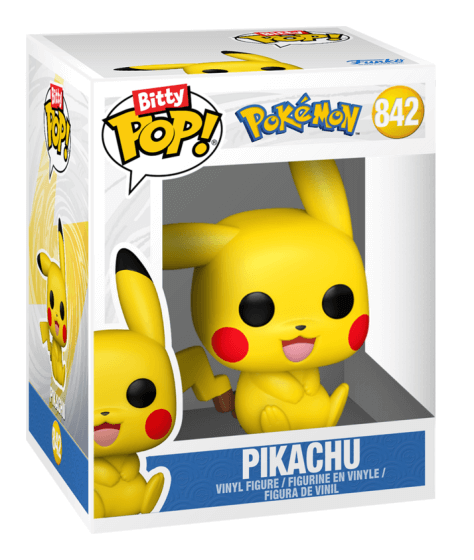 Funko Bitty pop Collectible mini vinyl figures of Pikachu from Pokémon in original box display.