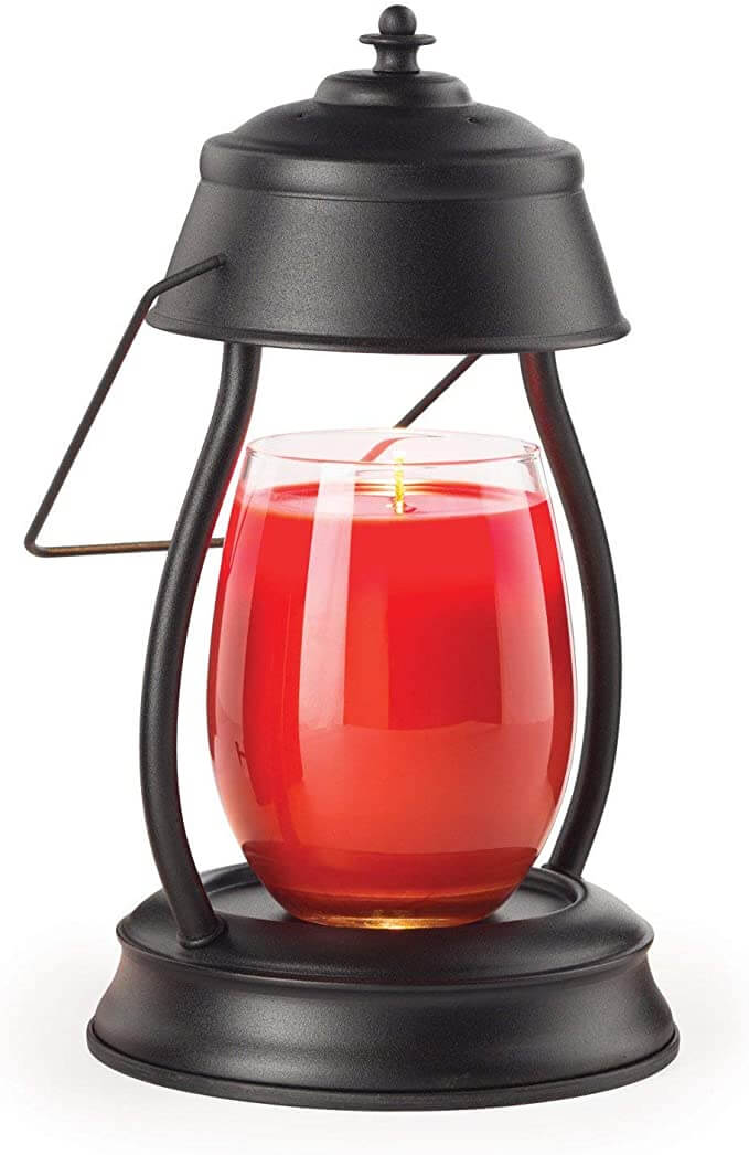 Black electronic candle warmer lantern
