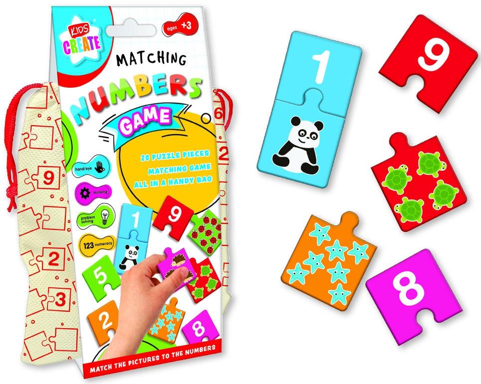 Children's Fun and Educational Matching Numbers Game in Handy Bag Curious Minds