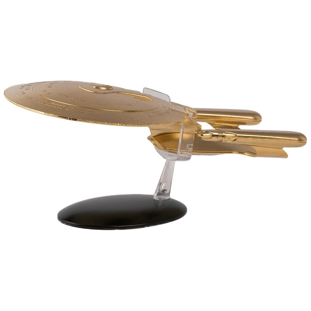 #01 Gold U.S.S. Enterprise NCC-1701-D (Galaxy class) Model Die Cast Ship XL EDITION (Eaglemoss / Star Trek) Real Merch