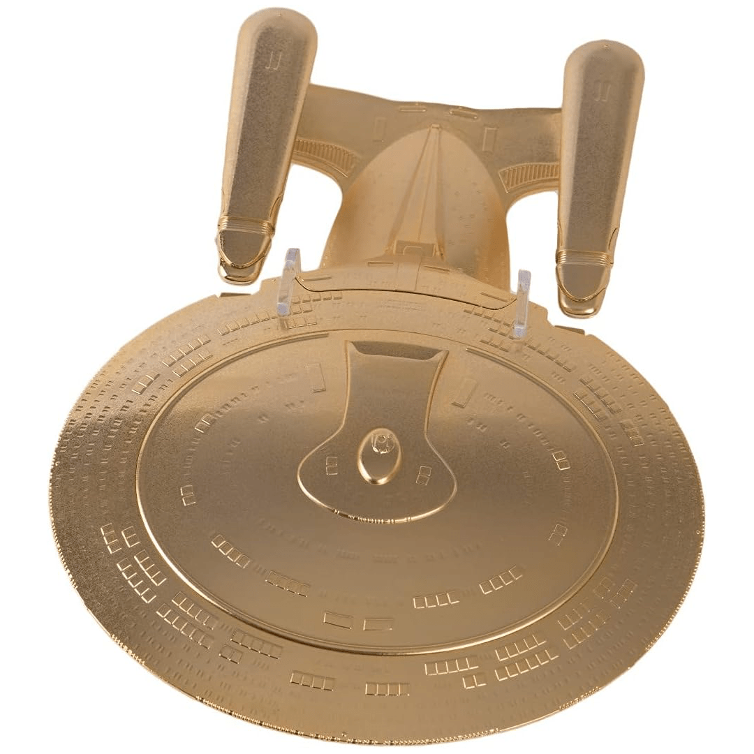 #01 Gold U.S.S. Enterprise NCC-1701-D (Galaxy class) Model Die Cast Ship XL EDITION (Eaglemoss / Star Trek) Real Merch