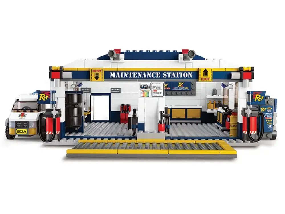Sluban - Racing Team Pit Stop Garage Building Brick Set Sluban