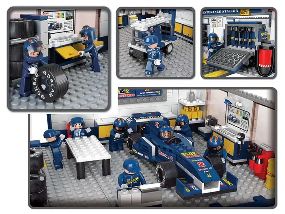 Sluban - Racing Team Pit Stop Garage Building Brick Set Sluban