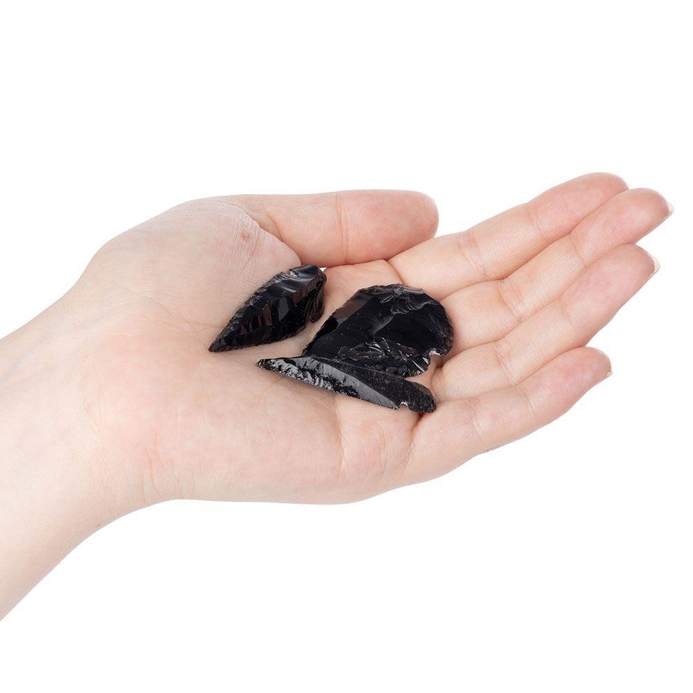 Obsidian Arrowhead Natural Volcanic Glass Collectible Crystal Curious Minds