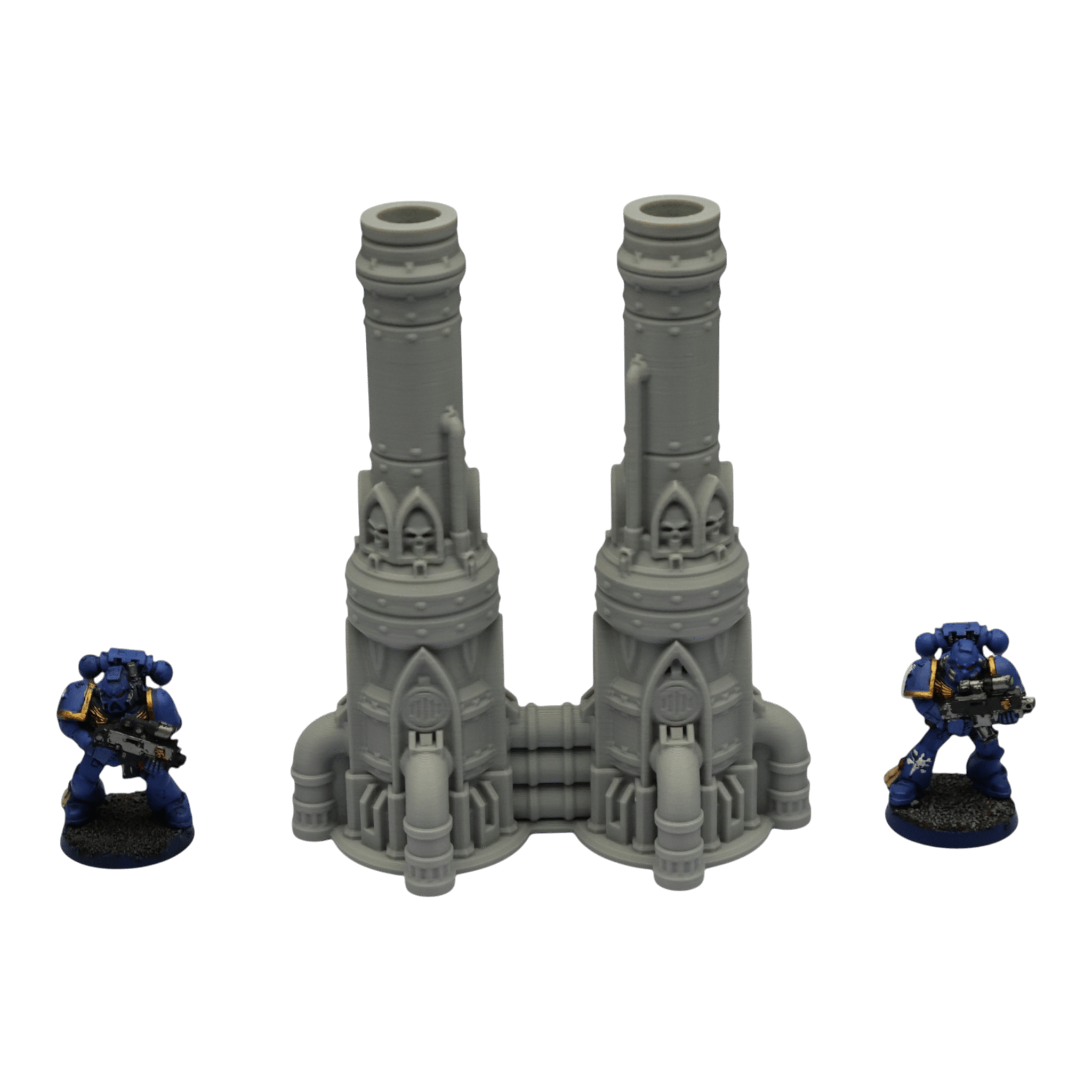 Dual Smokestack - 28mm Wargaming Scatter Terrain Scenery Tabletop Grimdark Jawar3d