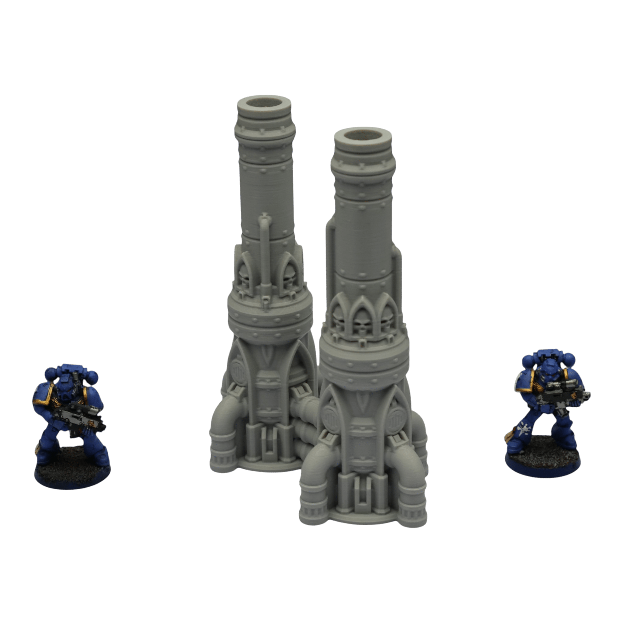 Dual Smokestack - 28mm Wargaming Scatter Terrain Scenery Tabletop Grimdark Jawar3d