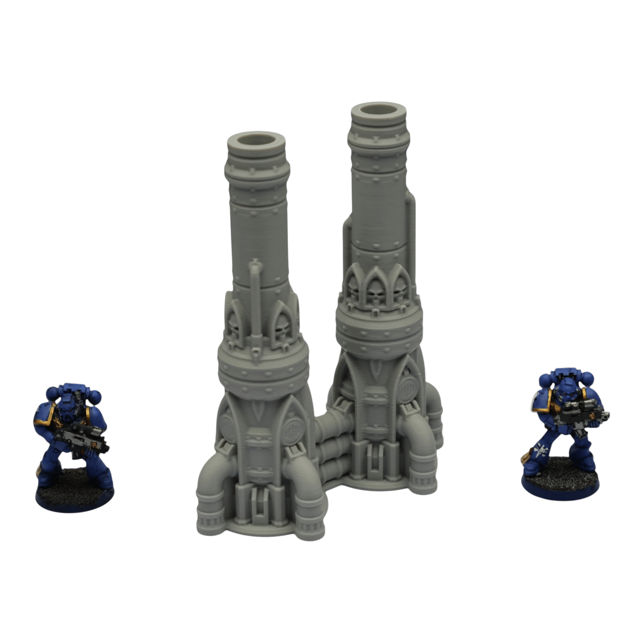 Dual Smokestack - 28mm Wargaming Scatter Terrain Scenery Tabletop Grimdark Jawar3d
