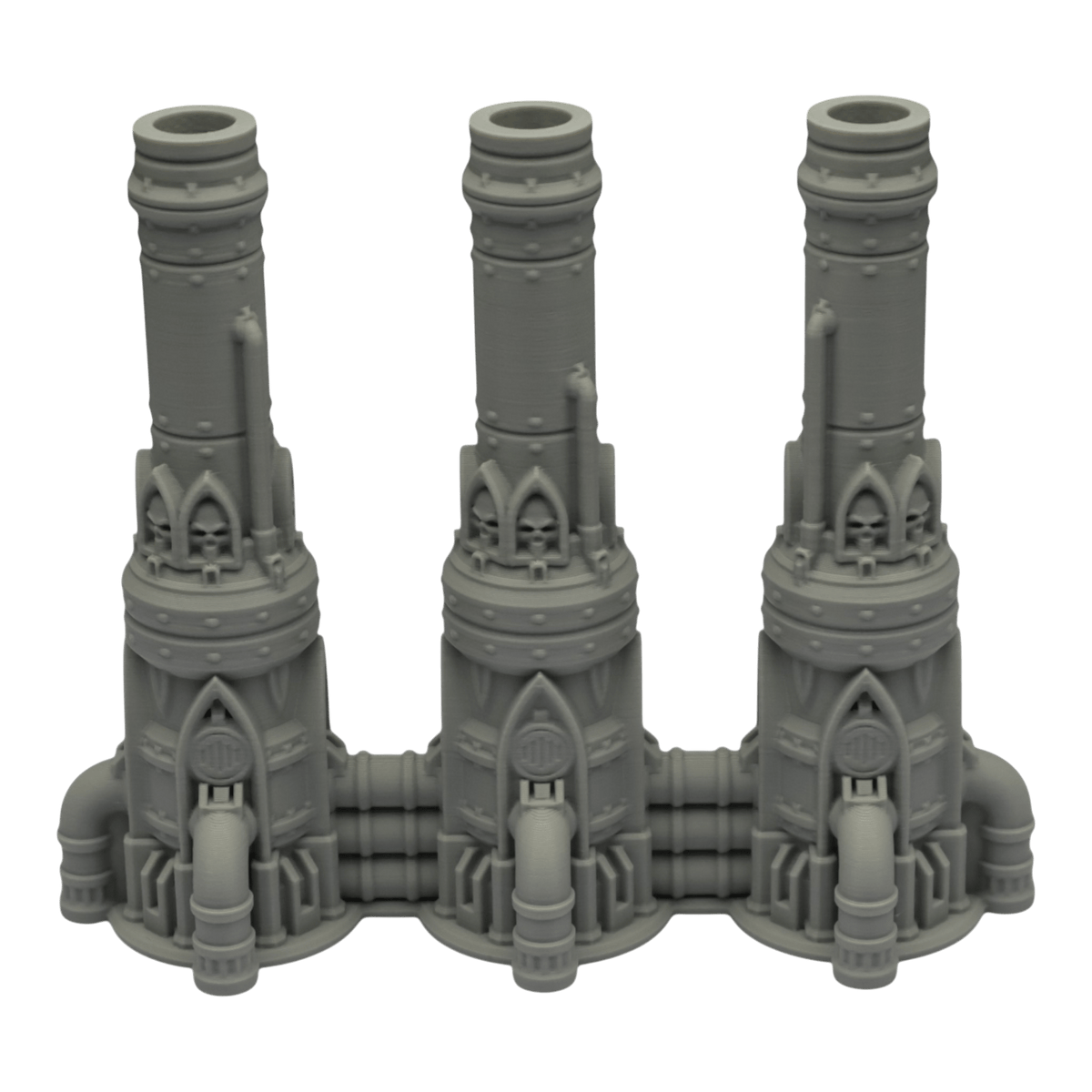 Triple Smokestack - 28mm Wargaming Scatter Terrain Scenery Tabletop Grimdark Jawar3d