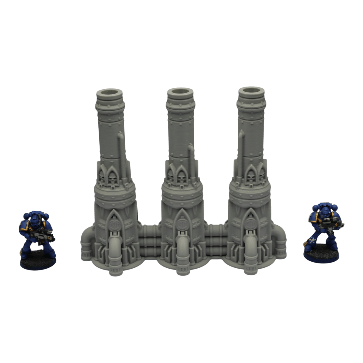 Triple Smokestack - 28mm Wargaming Scatter Terrain Scenery Tabletop Grimdark Jawar3d