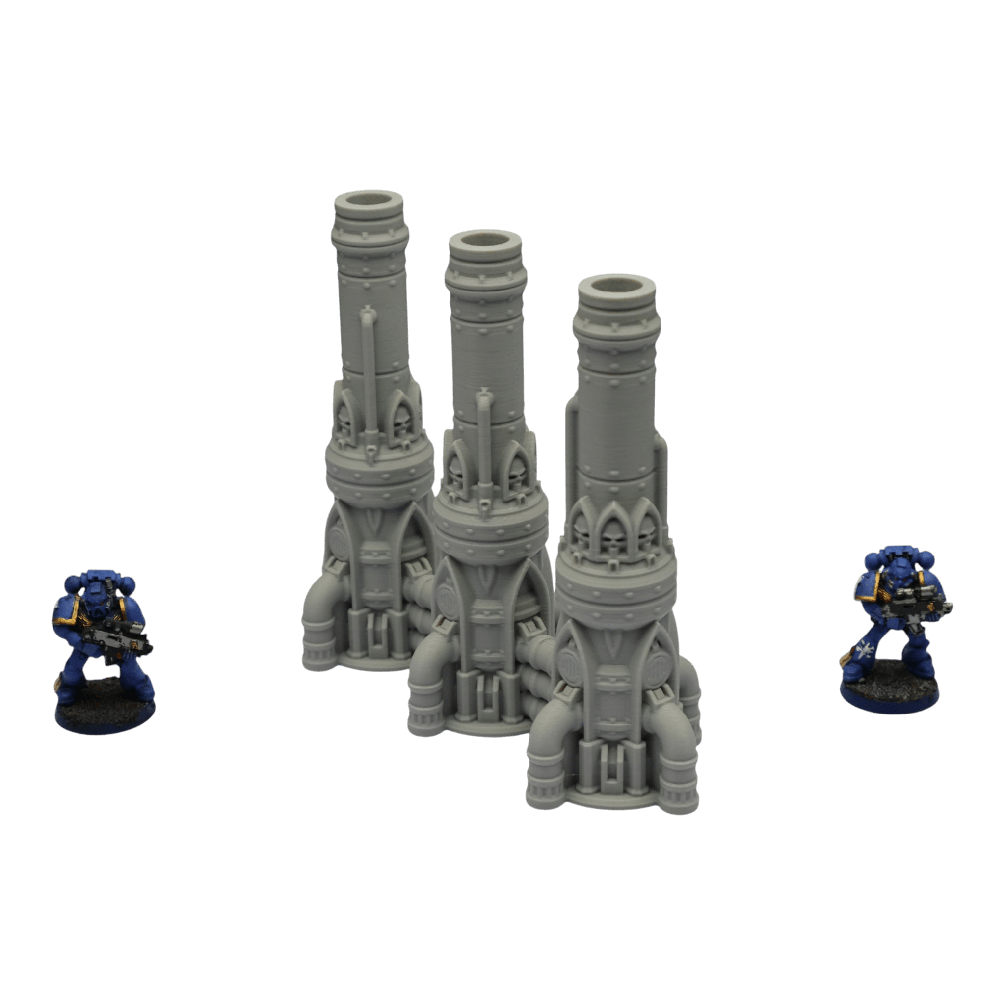 Triple Smokestack - 28mm Wargaming Scatter Terrain Scenery Tabletop Grimdark Jawar3d