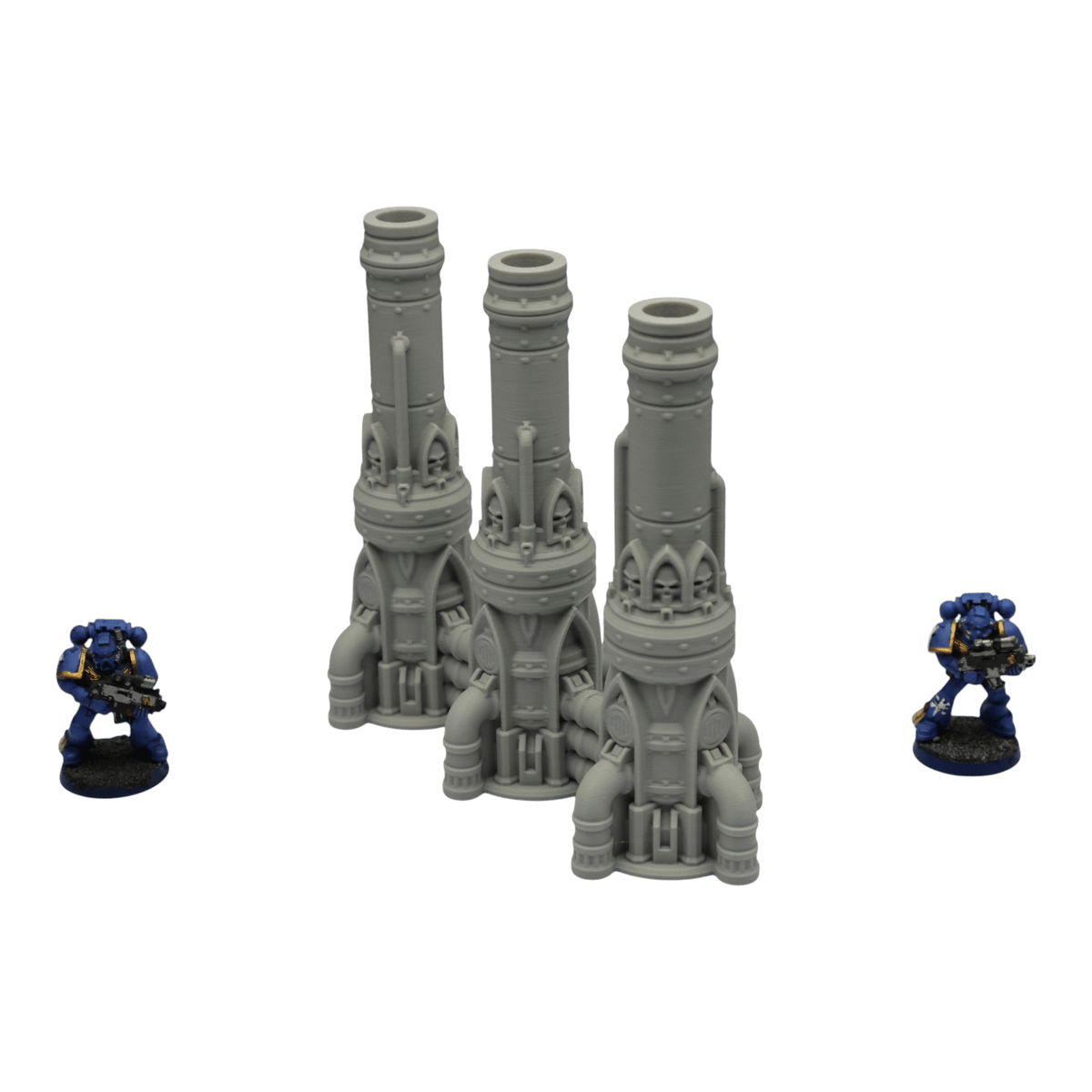 Triple Smokestack - 28mm Wargaming Scatter Terrain Scenery Tabletop Grimdark Jawar3d