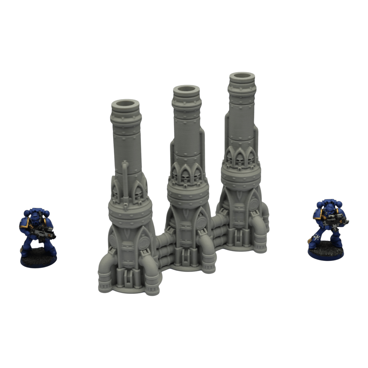 Triple Smokestack - 28mm Wargaming Scatter Terrain Scenery Tabletop Grimdark Jawar3d