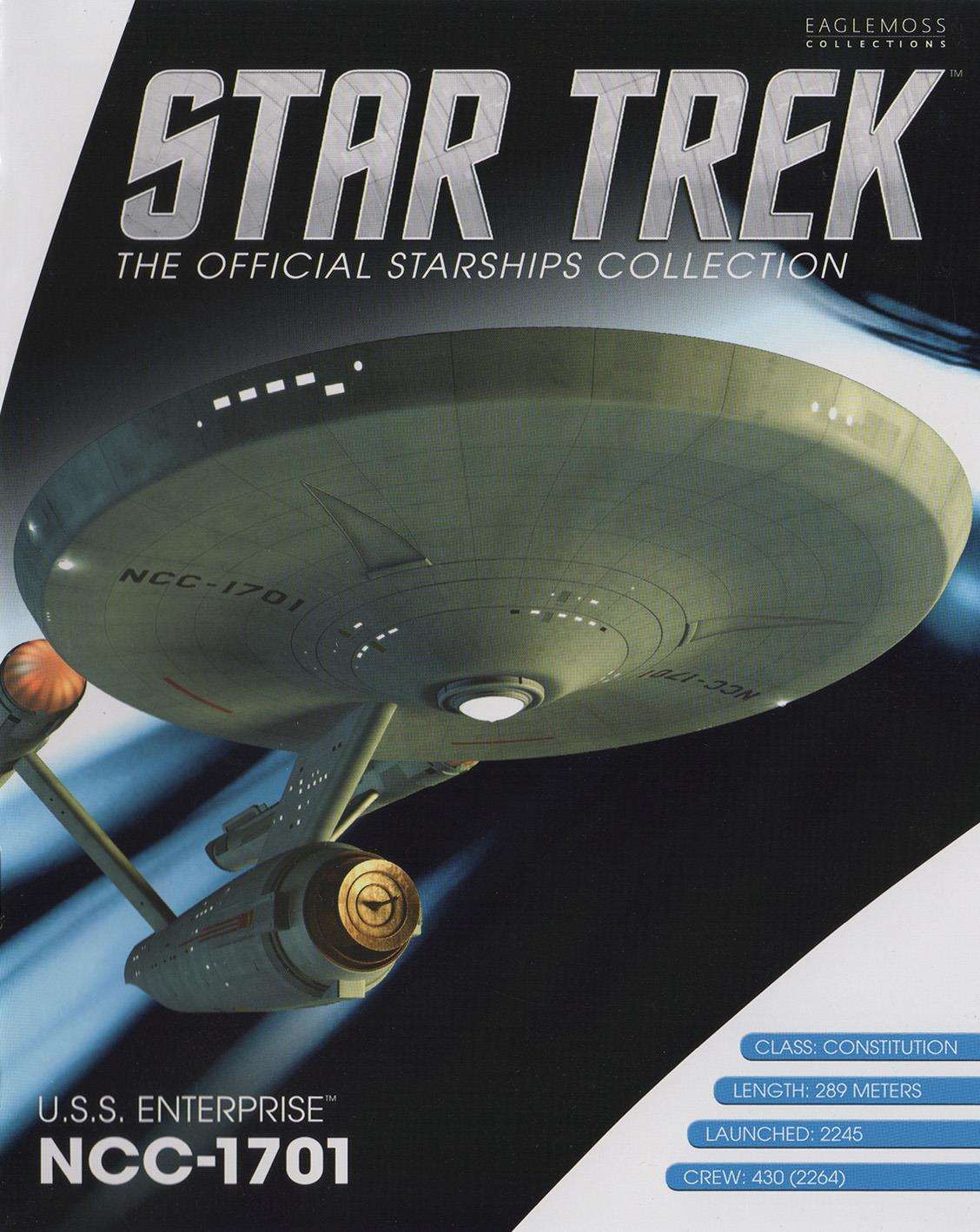 #11 U.S.S. Enterprise NCC-1701 (Constitution-class) TOS Diecast Model Ship Window Boxed (Star Trek / Eaglemoss) Real Merch