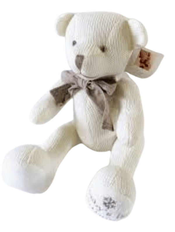 My first teddy bear - Baby Gift knitted bear The Imagination Shop