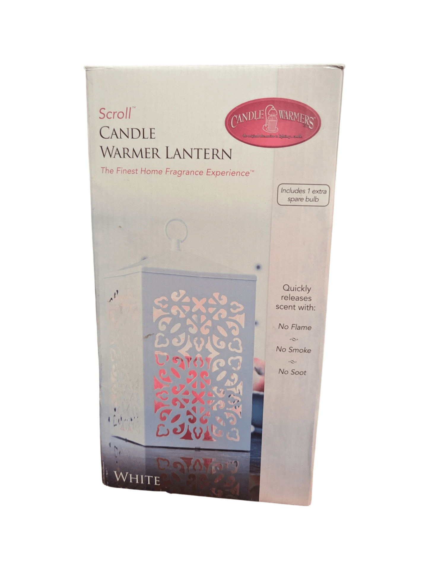 Scroll Decorative White Candle Warmer Lantern Scroll