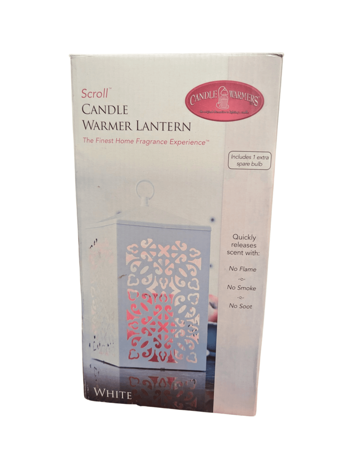 Scroll Decorative White Candle Warmer Lantern Scroll