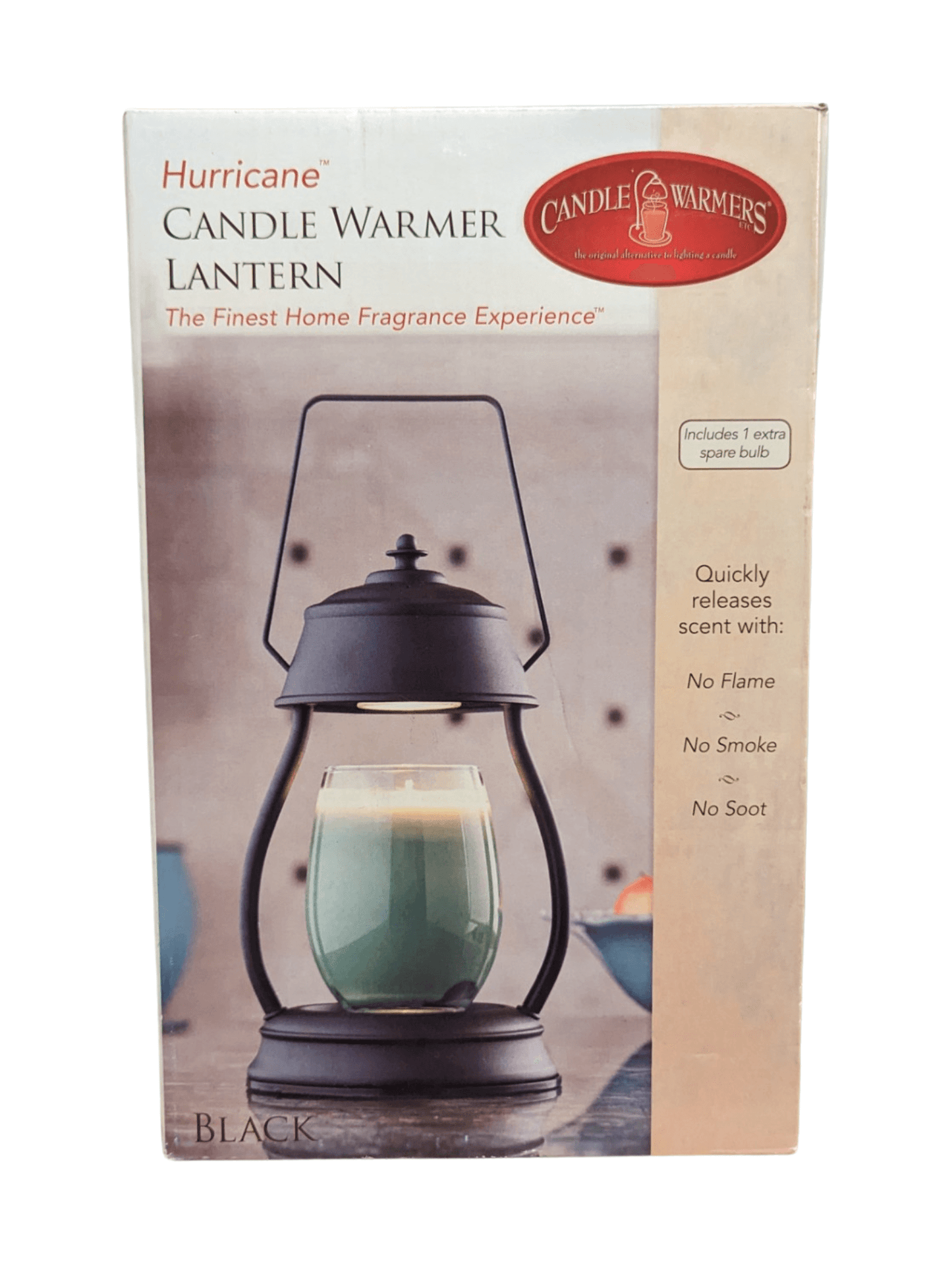 Hurricane Candle Warmer Lantern - Black Hurricane