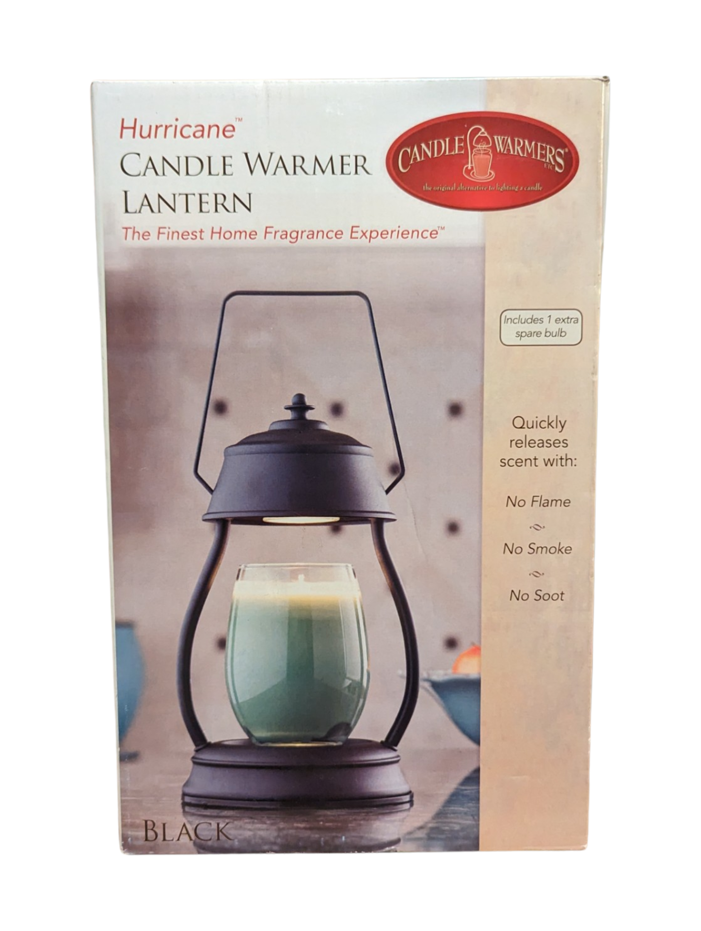 Black Hurricane Candle Warmer Lantern