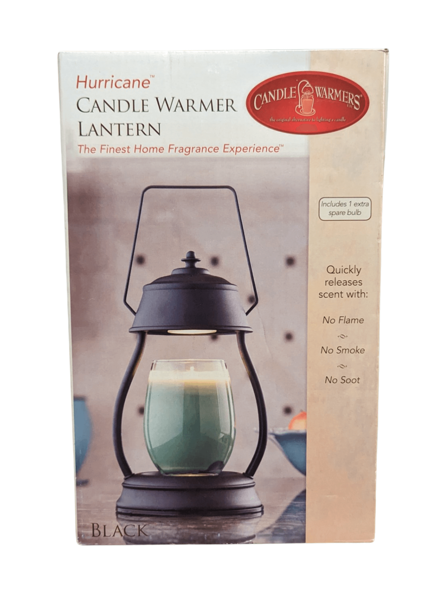 Hurricane Candle Warmer Lantern - Black Hurricane