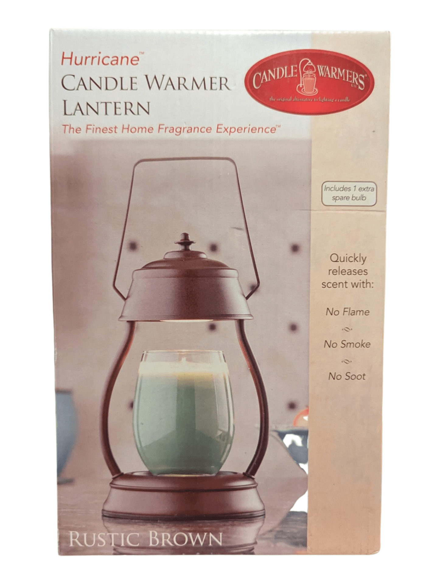 Hurricane Candle Warmer Lantern - Rustic Brown Hurricane