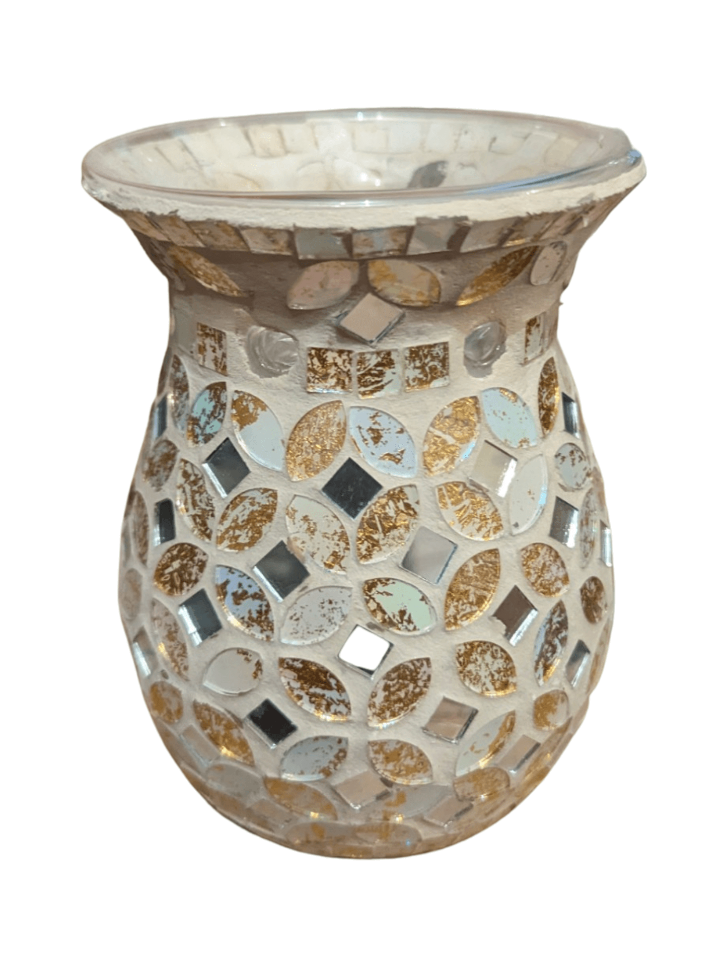 Village Candle - Wax Melt Burner Gold Mosaic Village Candles