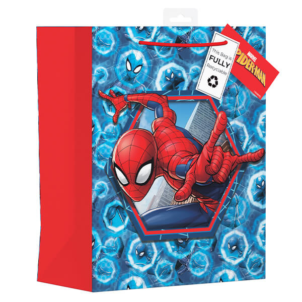 Large Gift Bag with Marvel Spider-Man Design (W265 x H330 x D140 mm) Curious Minds