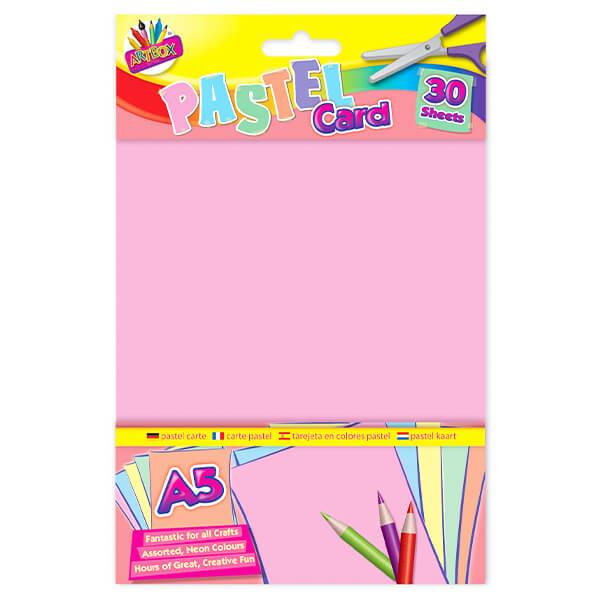 Children's Pack of 30 Assorted A5 Pastel Craft Card Sheets Curious Minds