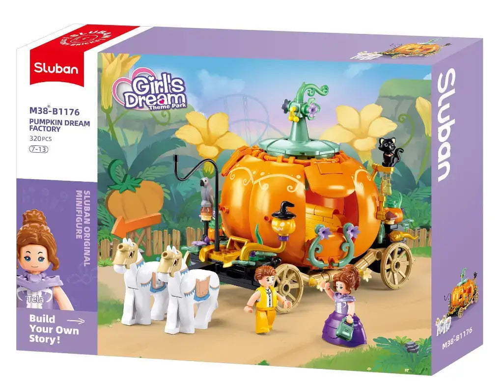 Sluban Girl's Dream Pumpkin Carriage Building Brick Set Sluban
