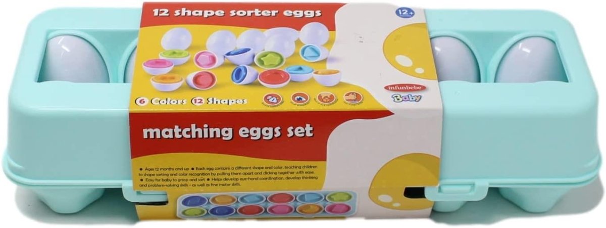 12 Shape Sorter Matching Egg Set Early Development Sensory Toy - The Imagination ShopToys & Games > Toys > Baby Toys > Educational Toys
