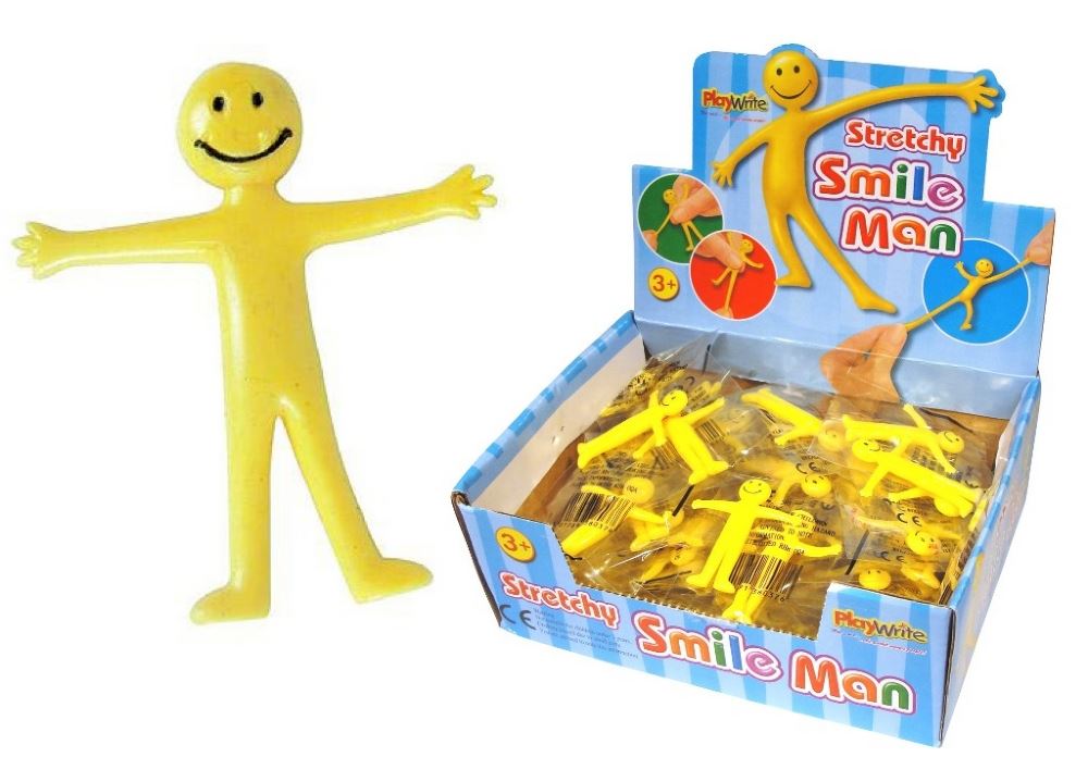 Children's Small Yellow Happy Smiley Man Stretchy Toy Curious Minds
