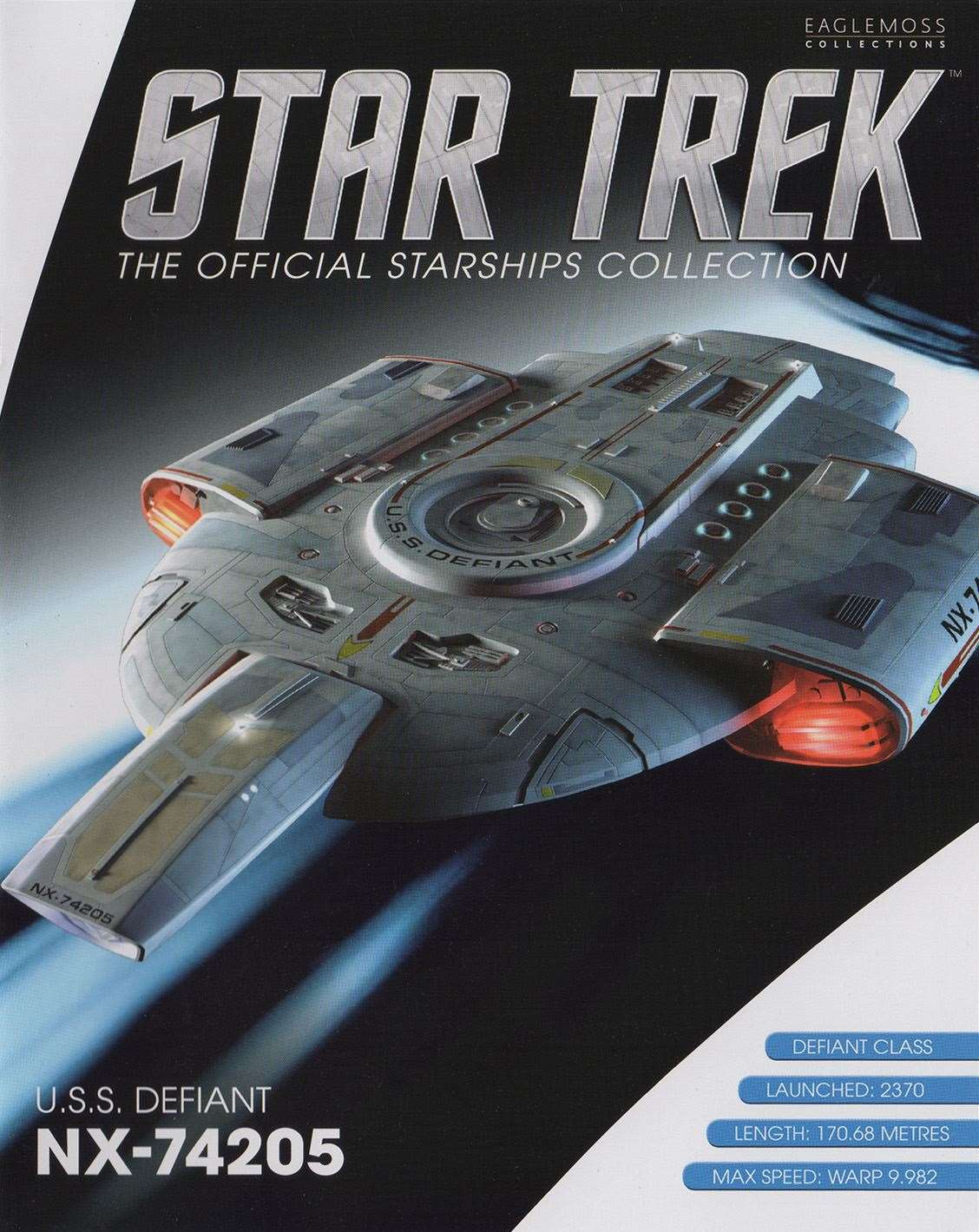 #07 U.S.S. Defiant NX-74205 (Defiant-class) Diecast Model Ship (Eaglemoss / Star Trek) Real Merch
