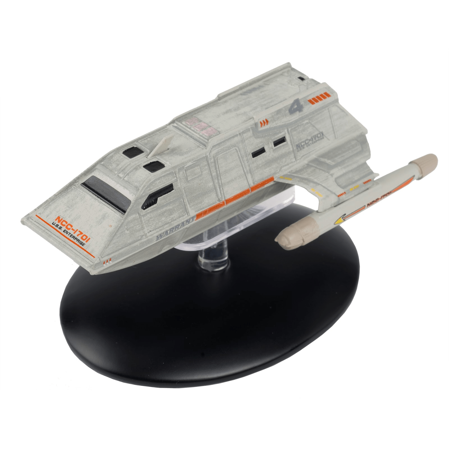 #16 U.S.S. Enterprise Takayama-Type Shuttle - "4 Warrant" Model Diecast Shuttlecraft Ship (Eaglemoss / Star Trek) Real Merch