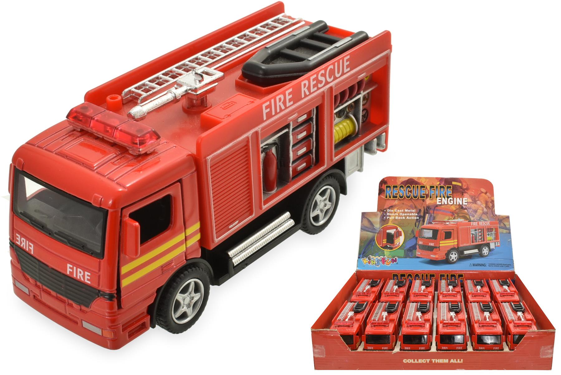 Children's Pull Back Die-cast Fire Engine Model Toy Curious Minds