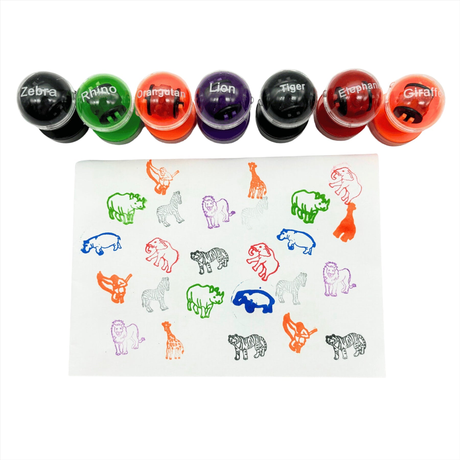 Double Sided Self Inking Wild Animal Stamper with Roller (single) Curious Minds