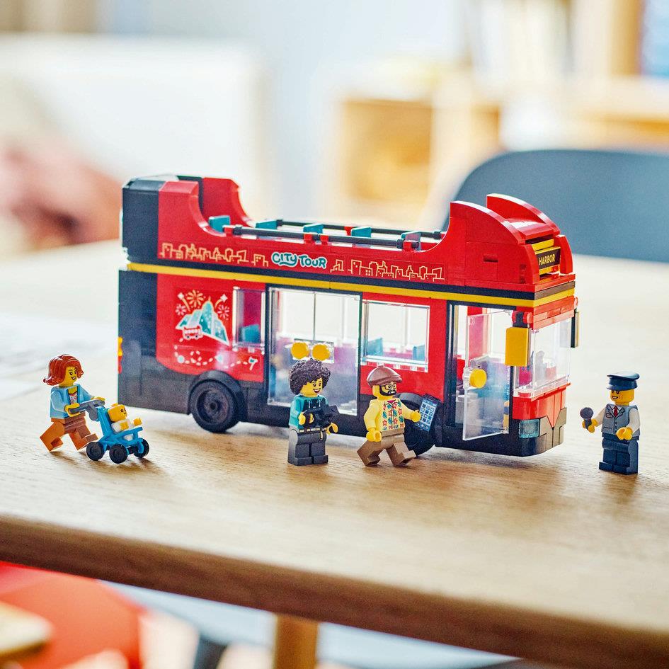 Lego City 60407 Red Double-Decker Sightseeing Bus Playset for Ages 7+ Curious Minds